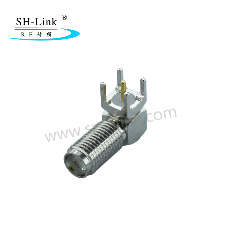 RF coaxial SMA female connector for PCB mount,four pins with plating